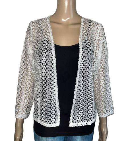 Onyx Open Front Lace Cardigan Top