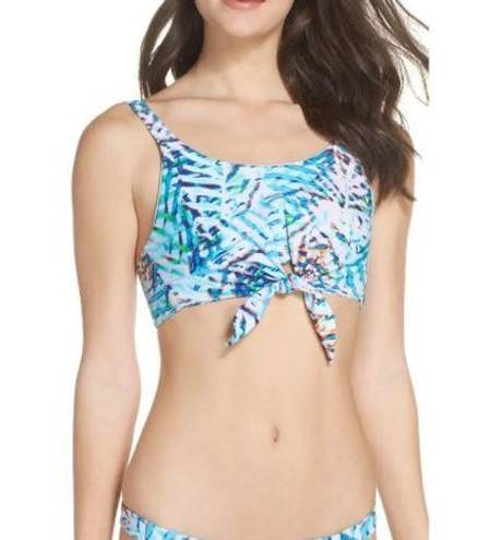 PilyQ Printed Tie Front Bikini Top