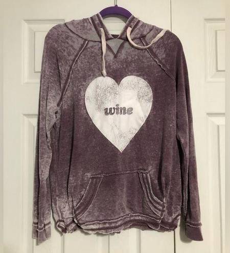 Grayson Threads  burnt out wine heart hooded sweatshirt women’s size XL‎ purple