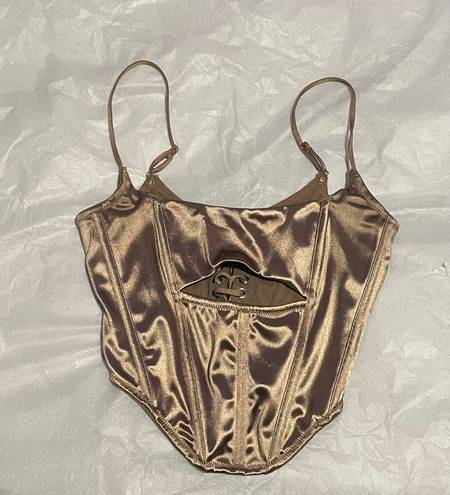 Urban Outfitters UO Nude/Gold Corset Top