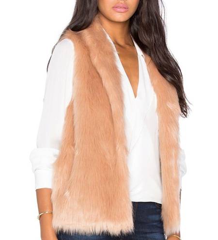 BCBGeneration BCBG GENERATION FAUX FUR VEST BLUSH NUDE XXS