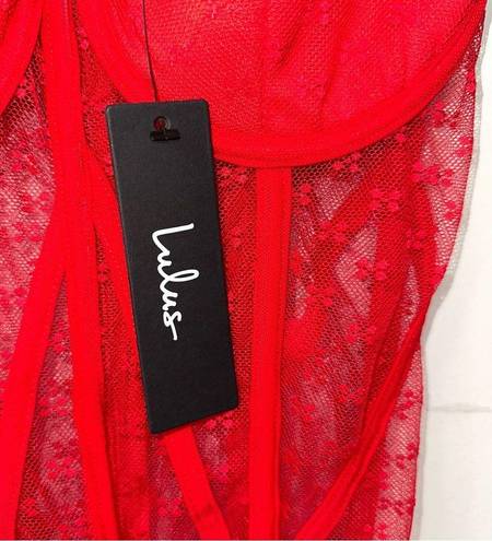 Lulus NWT! Lulu’s Red Lace Lingerie Bodysuit!