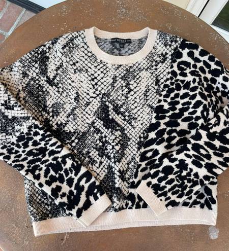 GUESS animal print cream sweater