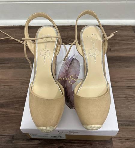 Jessica Simpson ZILKIO Beige Espadrille Wedge Sandal Size 10