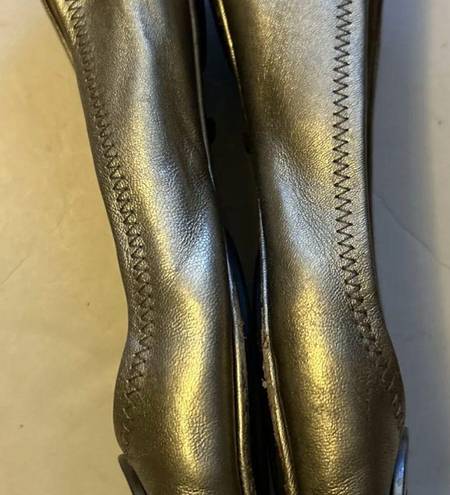 Tory Burch  bronze ballet slippers sz 8