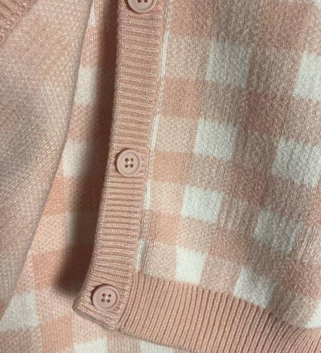 l*space L* Francie Pink Gingham Sweater Mini Dress Cardigan Co-Ord Set Size M