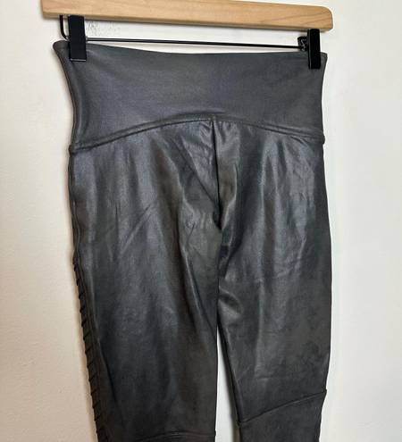 Spanx - Faux Leather Moto Leggings Grey Medium