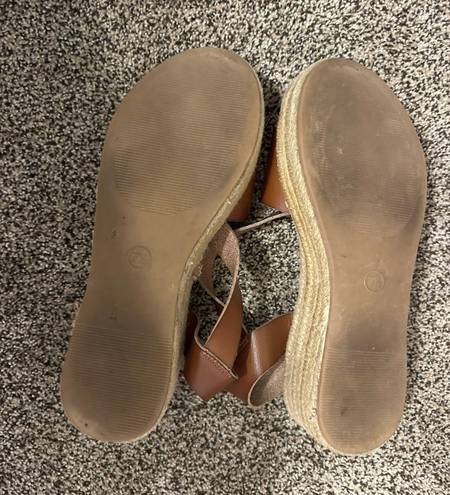 Brown Platform Sandals Size 7.5