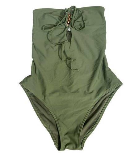 Aerie  Green One Piece Tie Swimsuit Bathing Suit Swim Beach Vacation Size SMALL