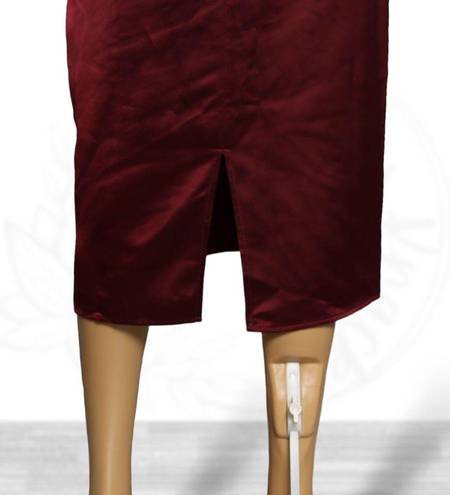 Jason Wu  Satin Halter Slip Dress Midi Sheath in Deep Dark Red Size M