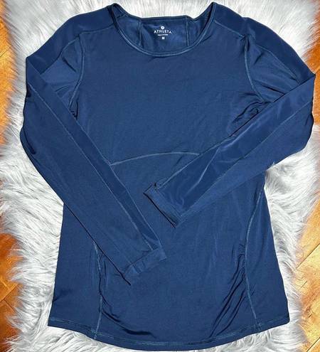 Athleta  STEALTH Long Sleeve Top Constellation Blue Size Medium