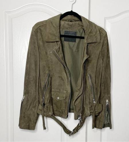 ALLSAINTS  Luna Suede Goat Leather Biker Jacket Size 0