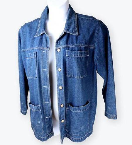 Cabin creek  Vintage Womens Blue Denim Button Shirt Jacket PM