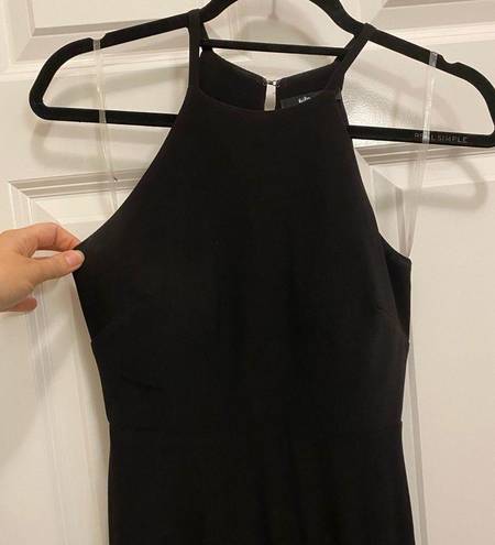 Jump Long Formal Black Dress Halter w/ Leg Slit Sz 1/2 NWT