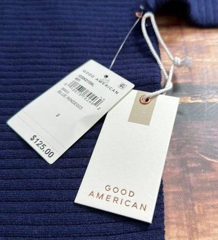 Good American  Blue Mock Neck Sweater