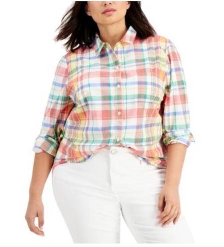 Style & Co NWT-  Plaid Button Down Long Sleeve Shirt