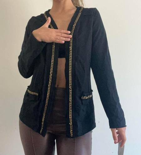 Vocal Black Blazer With Gold Chain NWT