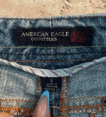 American Eagle Mini Low Waist Denim Skirt