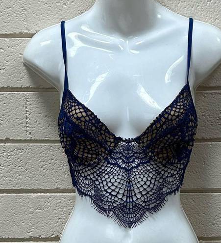 For Love & Lemons  Blue Mesh bralette size XS