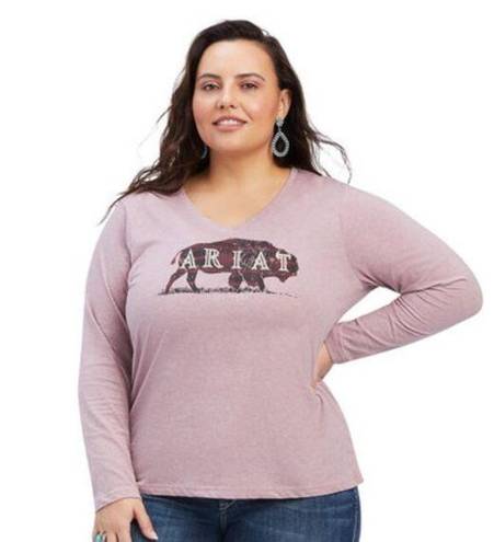 Ariat  Women's Rose Buffalo Logo Relaxed Long Sleeve T Shirt SIZE 3X