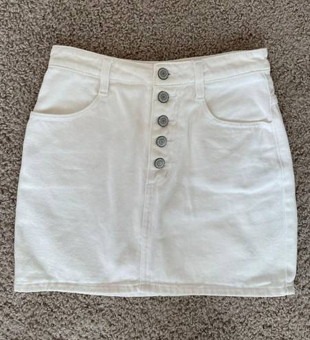 Brandy Melville White Denim Mini Skirt