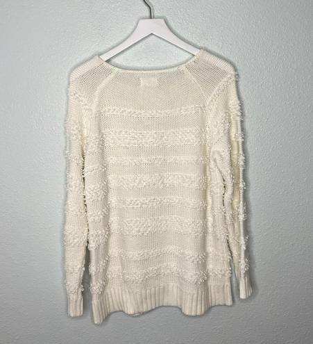 Lou & grey Cream Loop Stitched Striped Knit Sweater