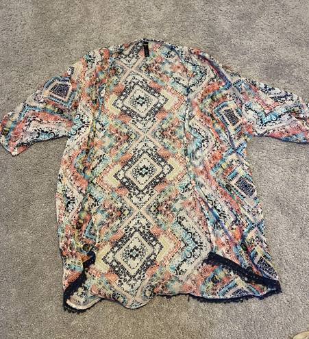 Full Tilt thin flowy patterned cardigan