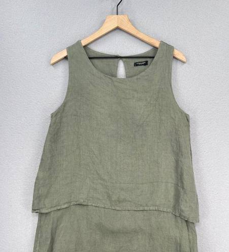 Lungo L’arno Lungo L'Arno Linen Dress Womens Medium Green Beach Summer Popover Casual Shift