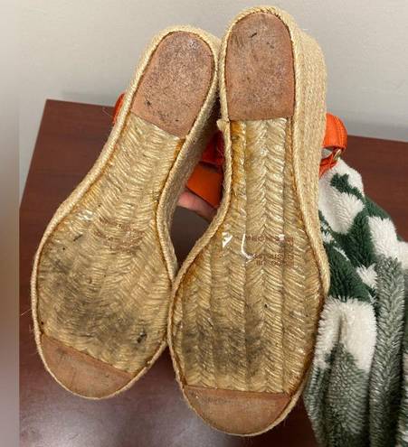 Ralph Lauren  Indigo Espadrille Wedges Orange size 11