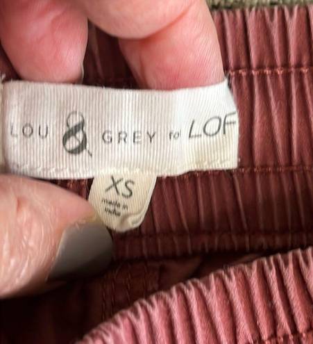 Lou & grey  for Loft Rose khaki chino  elastic waistband ankle pants