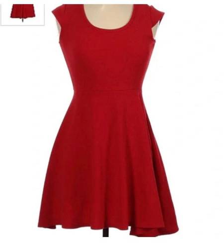 Charlotte Russe Red Heart Cutout Skater Dress