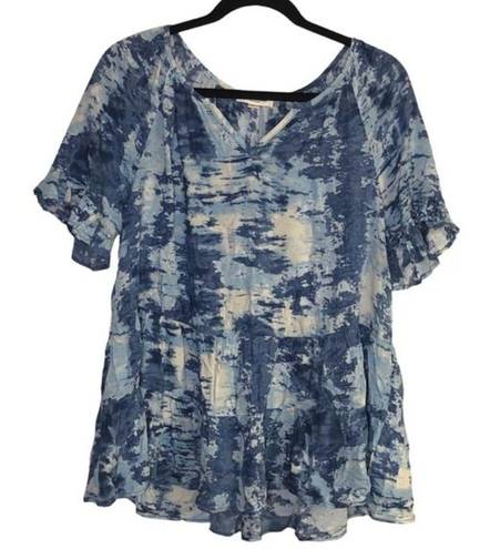 BEACH LUNCH LOUNGE Women's Akia Tie-dye Tiered Top In Water Art Small