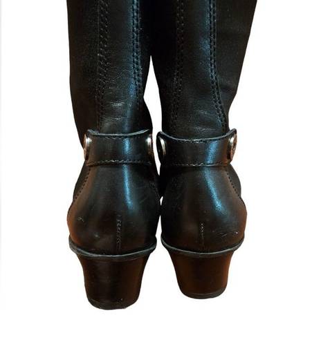 Champion CIRCA CJ  Black Leather Side Zip Heeled Ankle Boots Size 7 M