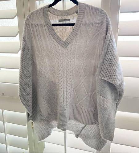 All Saints Cable Knit Wool Poncho Sweater