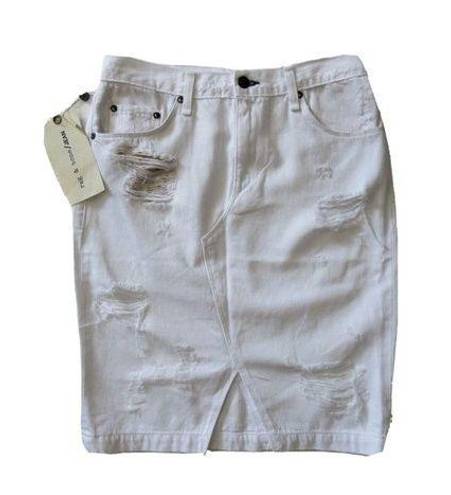 Rag and Bone NWT  /Jean Shredded White Destroyed Denim Pencil Skirt 27 $245