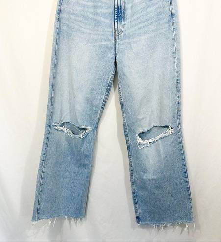 ZARA  High Rise Wide Leg Rip Knee Denim Jeans