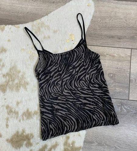 Krass&co NY& sheer zebra print vintage mesh tank top