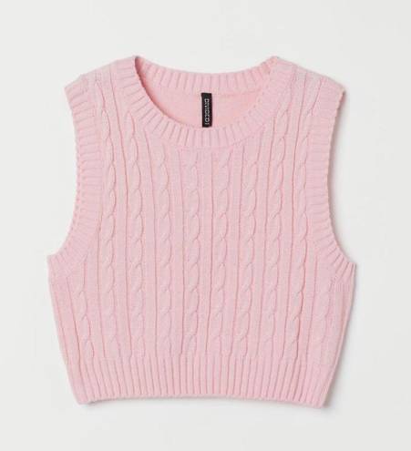 H&M Light Baby Pink Knit Sweater Cropped