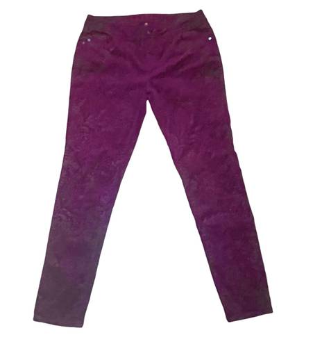 Elle Wine Paisley Print Corduroy Jeans