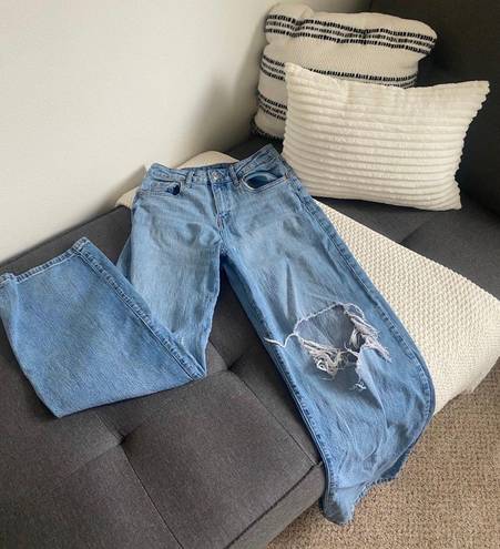 Baggy High Waisted Jeans Size 4 Blue