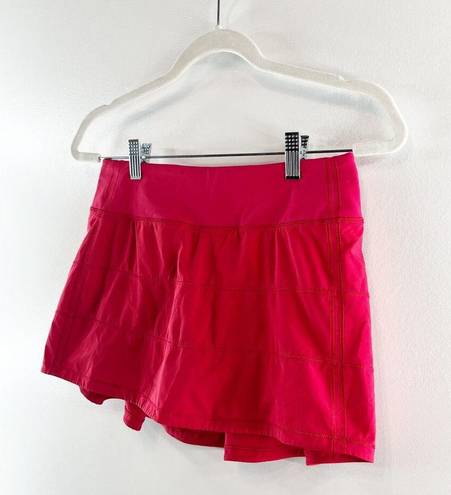 Lululemon  Pace Rival Tennis Golf Active Skirt Skort Mini Red Scarlet 4