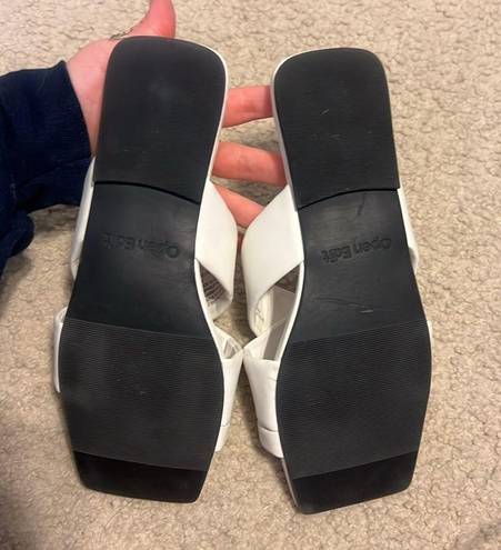 White Square Toe Sandals Size 8