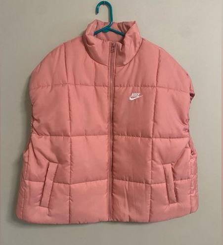 Nike  Sportswear Classic Women Puffer Pink/ Peach Vest Therma-FIT Oversized New