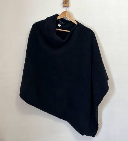 Barefoot Dreams Cozy Chic Boatneck Asymmetrical Poncho Shawl in Navy