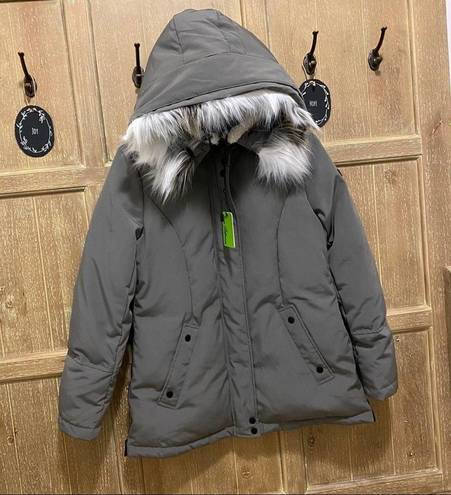 Sam Edelman  short parka with faux fur gray Small