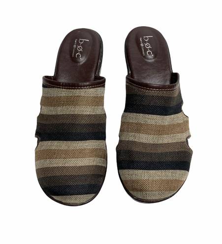 Born concept BOC  Mules Wedge Slip Ons Size 10 CBTK14 C89223 Brown Tan