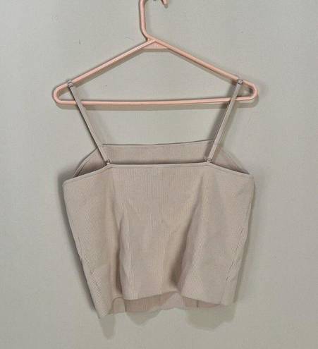 ALC Frank A.L.C. Glace Nude Square Stretch Knit Ribbed Darby Tank Top EUC Sz XL 7SWTP00385