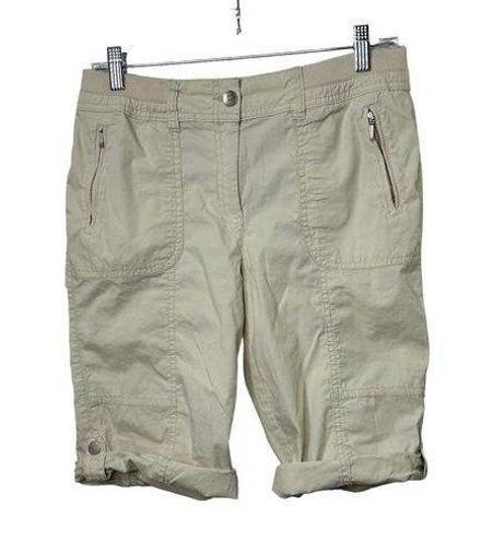 Chico's  Beige Bermuda Cuffed Shorts Women's Size XS 2