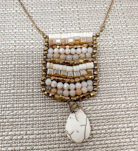 American Eagle  Long Boho Beaded Necklace, GUC