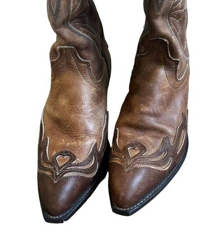 Laredo  Women's Brown Leather Western Cowboy Boots Pointed Toe Size 7 M